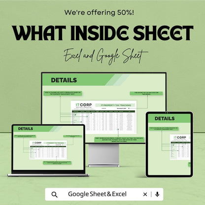 IT Property Tax Tracking Spreadsheet | Asset Tax Tracker Template | Equipment Tax Log | Business Asset Management Sheet