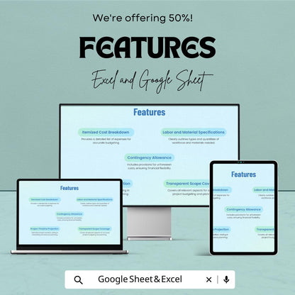 Estimate Sheet Template for Excel & Google Sheets | Cost Estimation and Budgeting Tool