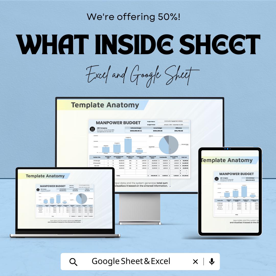 Manpower Budget Sheet – Excel and Google Sheets Template for Workforce Planning & Resource Allocation