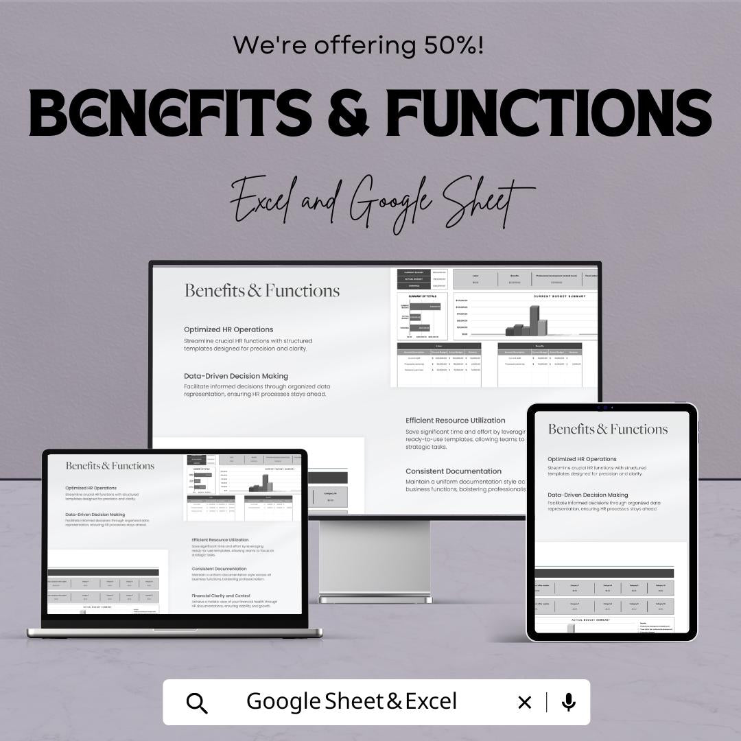 Job Ad Budget Tracker HR Sheet - Excel & Google Sheet Template for HR Professionals | Budget Management | Recruitment Expense Tracker