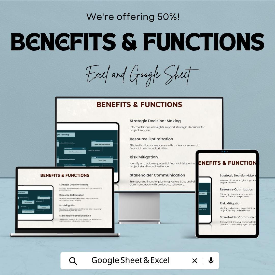 Financial Planning Project Roadmap Template | Financial Strategy Spreadsheet | Project Planning Template | Excel & Google Sheets |