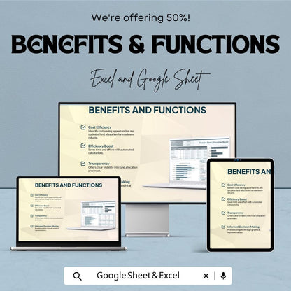 Finance Fund Allocation Model Template | Investment Allocation Spreadsheet | Budget Distribution Tool | Fund Management Template