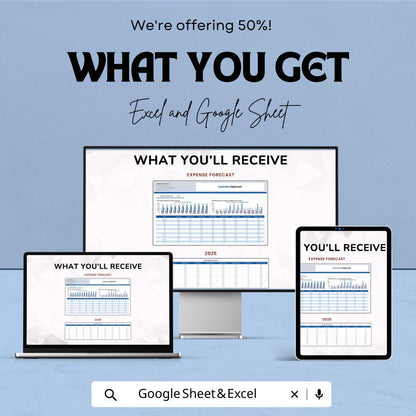 Expense Forecast Template | Business Expense Planner | Budget Forecast Spreadsheet | Excel & Google Sheets