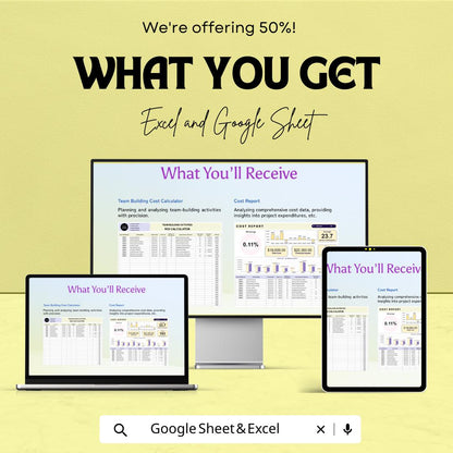 Team Building ROI Calculator | HR Excel & Google Sheet | Track Activity Costs, Measure Team Impact | Editable Workplace Budget Tool