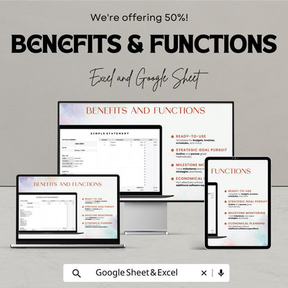 Simple Statement Sheet | Excel and Google Sheets Template | Printable Statement Form | Business Finance & Invoice Tracker |