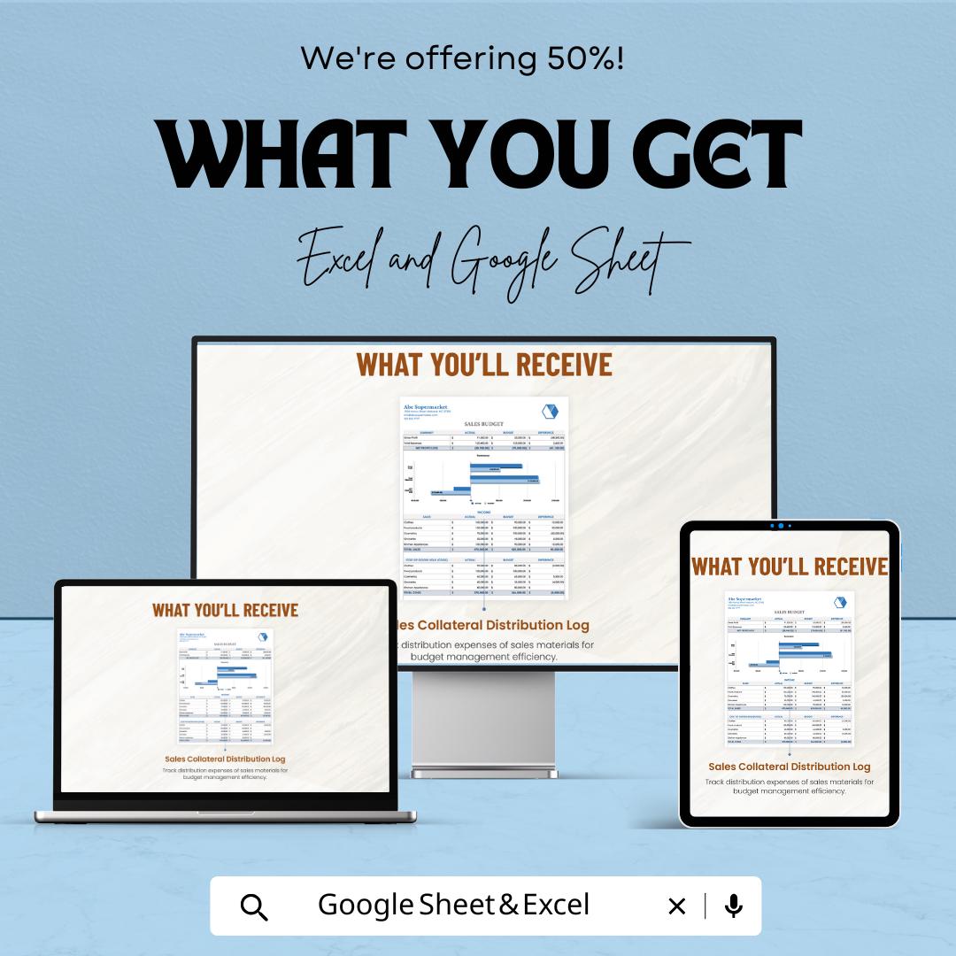 Sales Budget Template | Excel and Google Sheets Sales Forecasting Tool | Expense Tracking and Profit Analysis | Business Budget Planner
