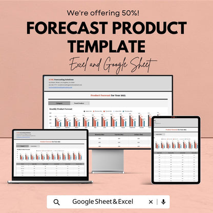 Forecast Product Template | Sales & Demand Forecast Spreadsheet | Inventory Planning Tool | Excel andGoogle Sheets