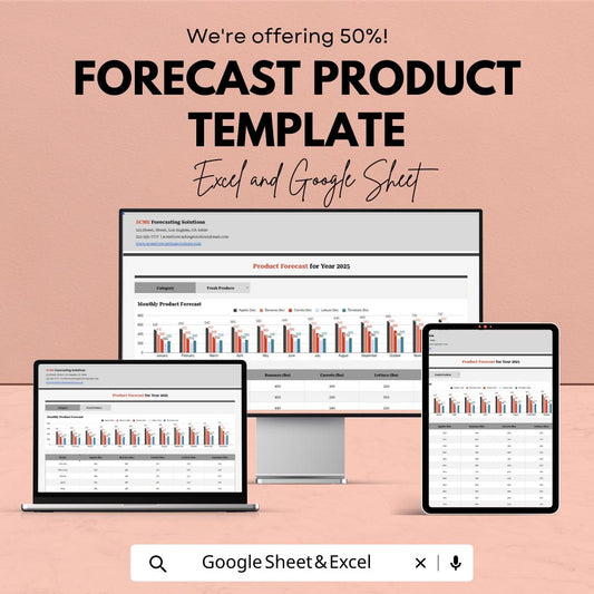 Forecast Product Template | Sales & Demand Forecast Spreadsheet | Inventory Planning Tool | Excel andGoogle Sheets