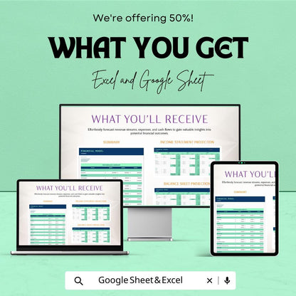 Proforma Financial Model Template | Business Financial Plan Excel & Google Sheets | 3-Year Financial Projection