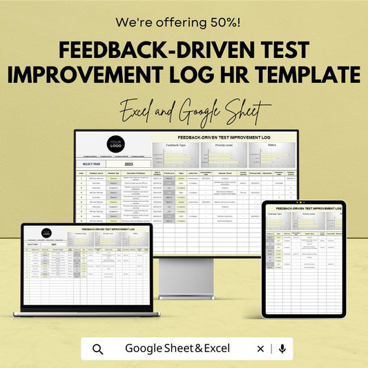Feedback Driven Test Improvement Log HR Template, Excel & Google Sheets, Employee Performance Tracker, QA Feedback Log Spreadsheet