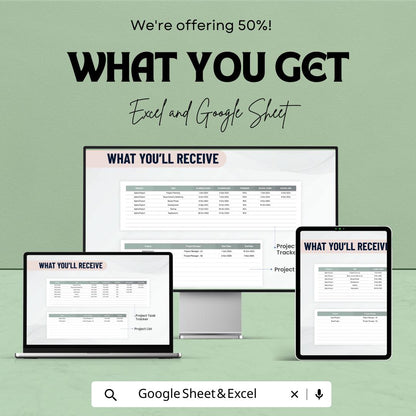 General Project Tracking Template | Project Management Tracker Excel & Google Sheets | Task Progress Dashboard | Project Planner Spreadsheet