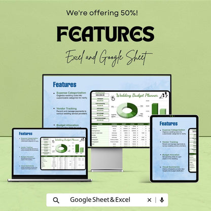 Wedding Budget Planner Template | Wedding Expense Tracker Spreadsheet | Excel & Google Sheets | Bridal Budget Organizer | Wedding Finance