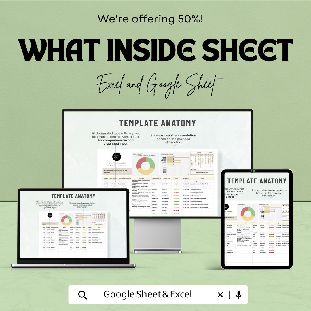 Operations Stakeholder Communication Plan Template | Project Communication Tracker | Excel & Google Sheets