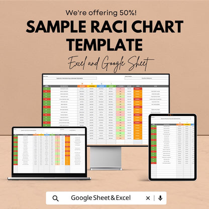 Sample RACI Chart Template | Editable RACI Matrix Example | Roles & Responsibilities Tracker | Project Management Tool