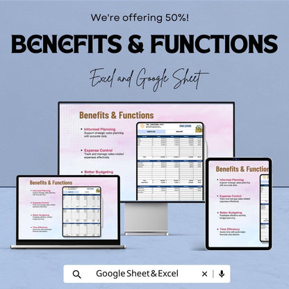 Monthly Sales Budget Template | Sales Budget Spreadsheet | Revenue Tracker Template | Sales Forecast Planner