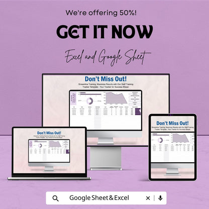 Staff Training Tracker Template | Employee Training Log Excel & Google Sheets | HR Training Management Spreadsheet