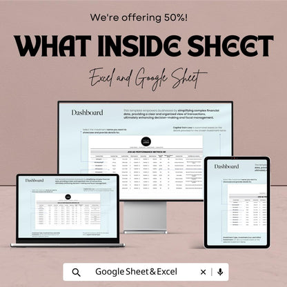 Performance Metrics HR Sheet | Excel and Google Sheet | KPI Tracker | Dashboard Template | Employee Ad ROI Analysis