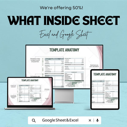 Profit and Loss Format Template | PandL Statement Format | Income Expense Tracker | Excel & Google Sheets