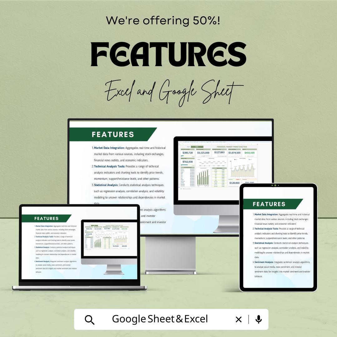 Financial Market Trend Analysis Sheet | Excel & Google Sheets | Market Data Tracker | Investment Strategy Tool | Financial Analysis Template