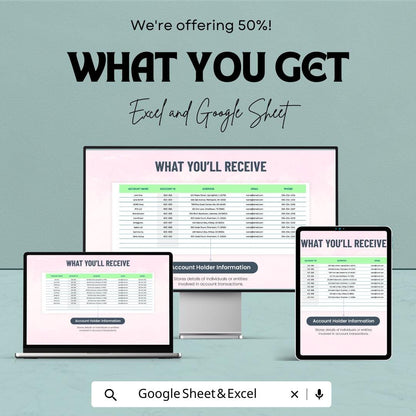 Account Settlement Tracking Template | Payment Tracking Spreadsheet | Settlement Record Log | Account Balance Tracker