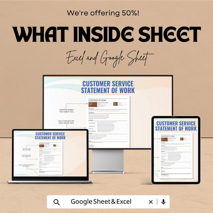 Customer Service Statement of Work Template | SOW Template | Project Scope Document | Business Proposal Template