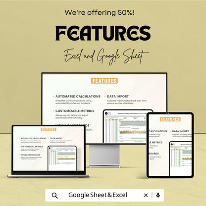 CSAT Calculator Template, Customer Satisfaction Tracker, Operations CSAT Dashboard, Feedback Analysis Sheet