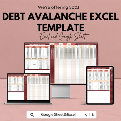 Debt Avalanche Excel Template | Debt Payoff Spreadsheet | Debt Tracker  | Debt Snowball Alternative | Debt Payment Planner