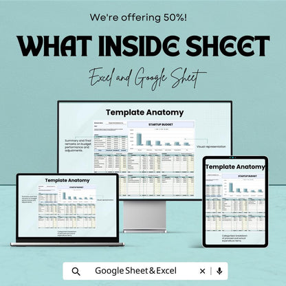 Startup Budget Sheet Template - Excel and Google Sheets for Financial Planning & Tracking
