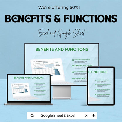 Detailed Finance Budget Forecasting Template | Business Financial Planner | Budget Analysis | Revenue & Expense Tracker