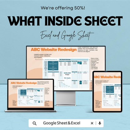 Agile Project Management Plan Template | Agile Project Tracker and Planner Spreadsheet | Excel & Google Sheets