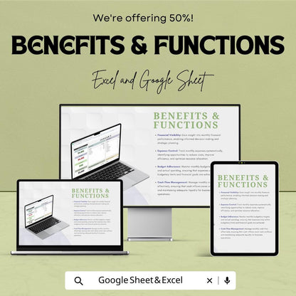 Monthly Accounting Template | Income & Expense Tracker | Monthly Finance Tracker | Accounting Sheet
