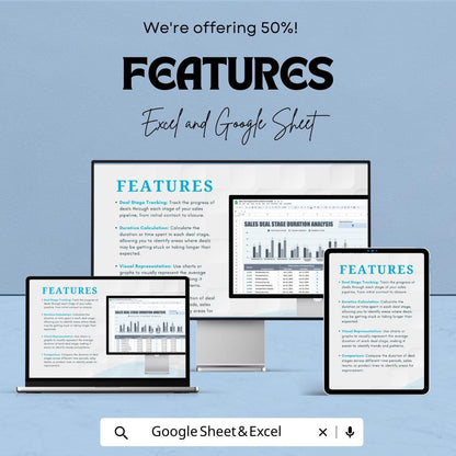 Sales Deal Stage Duration Analysis Template | Deal Stage Timing Dashboard | Sales Process Optimization Tool