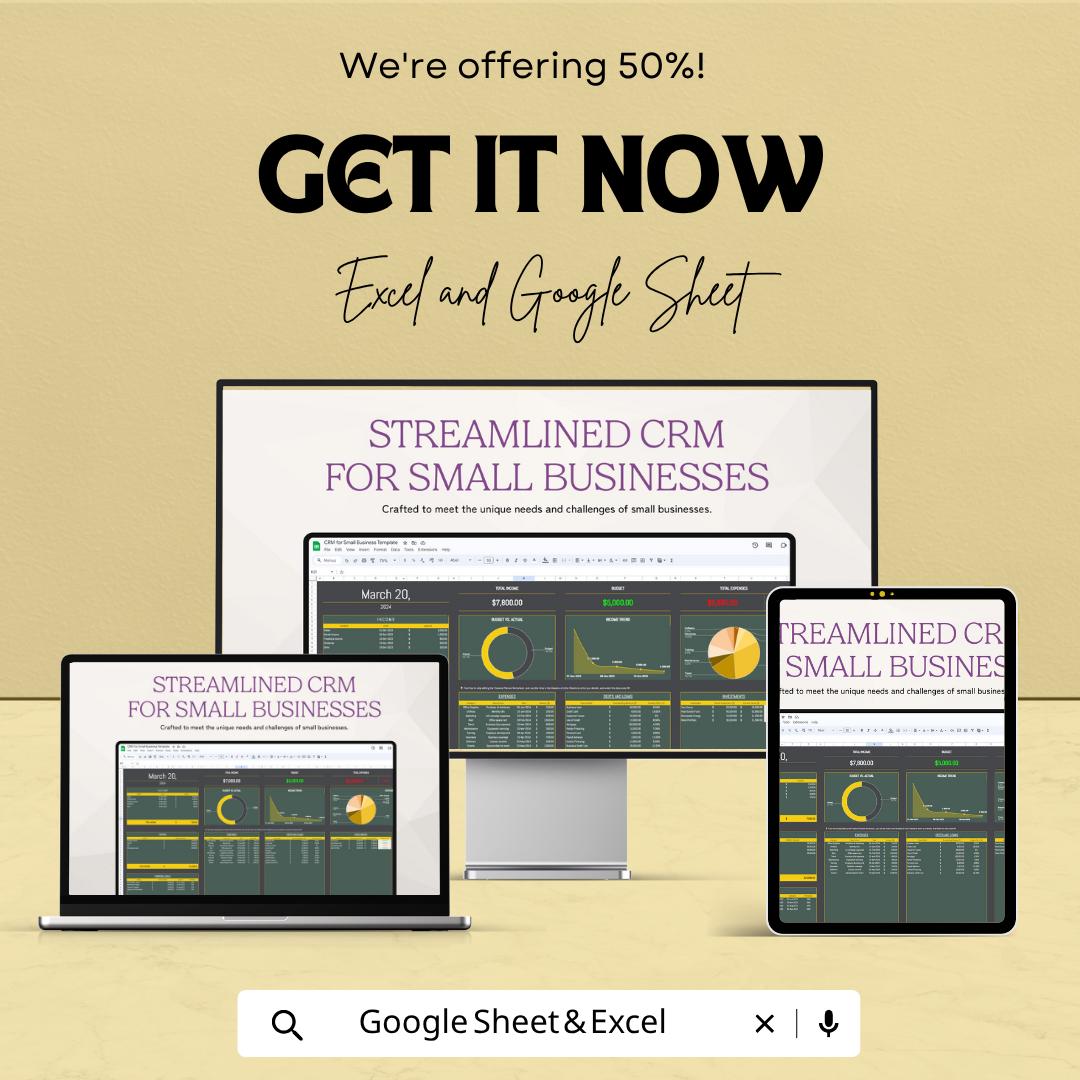 CRM for Small Business Template | Small Business CRM Spreadsheet | Client Management System | Lead Tracking Tool