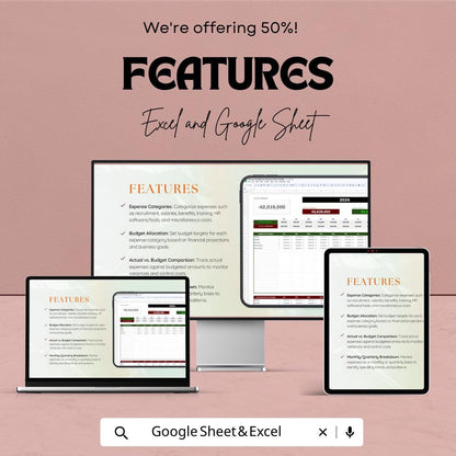 Startup HR Budget & Expense Tracker Template | Excel and Google Sheets | HR Cost Planning, Payroll Budget, Business Finance Tool