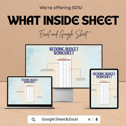 Wedding Budget Planner Template | Wedding Expense Spreadsheet | Event Budget Tracker | Excel & Google Sheets | Wedding Cost Planning