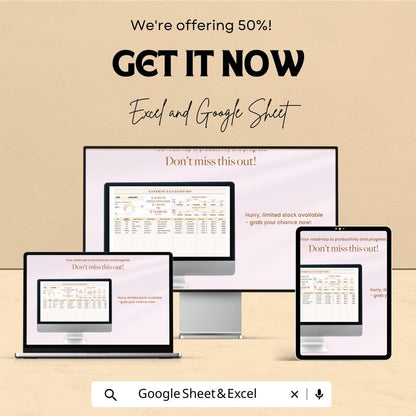 Expense Accounting Template | Excel & Google Sheets | Business Expense Tracker | Monthly Budget Log | Financial Management Spreadsheet