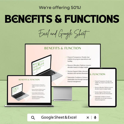 Program Budget Template | Event Budget Planner | Nonprofit Budget Spreadsheet | Expense Tracker | Financial Planning Template