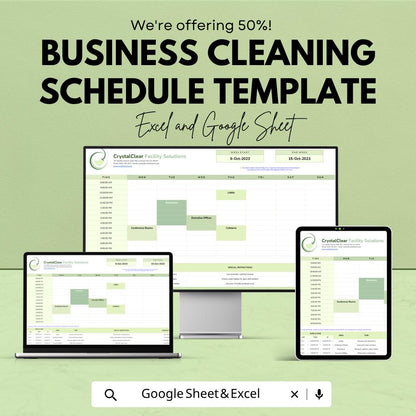 Business Cleaning Schedule Template | Cleaning Checklist Planner | Janitorial Schedule Sheet | Office Cleaning Planner