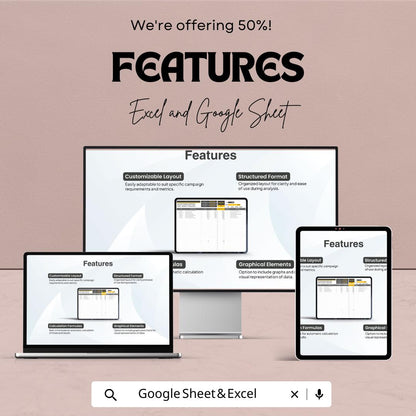 Advertising Campaign Cost-Benefit Analysis Sheet Template | Excel & Google Sheets ROI Calculator | Marketing Budget Spreadsheet
