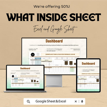 Workplace Tour Feedback Log, HR Feedback Template, Facilities Feedback Tracker, Employee Survey Sheet