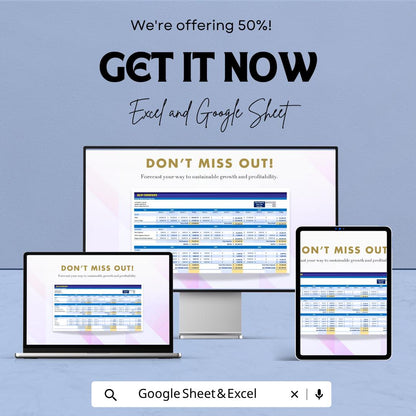 Business Financial Projection Template | Financial Forecast Spreadsheet | Business Plan Financial Model | Excel & Google Sheets |