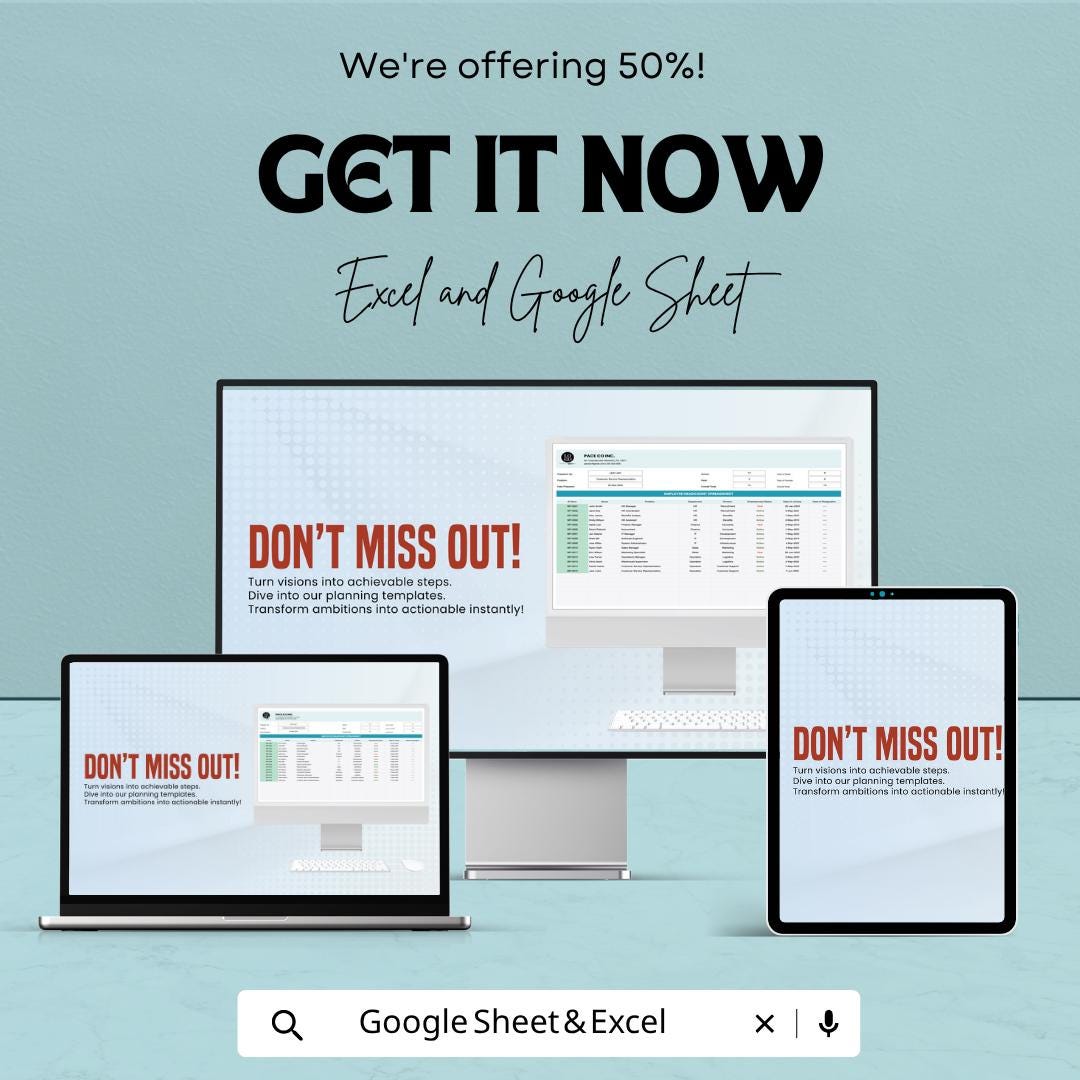 Employee Headcount Spreadsheet Report Template | HR Workforce Tracker | Employee Management Dashboard | Excel & Google Sheets |