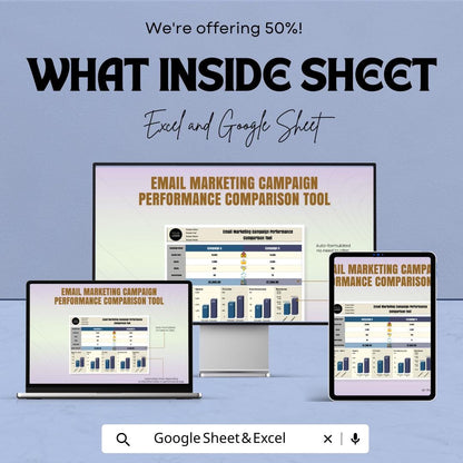 Email Marketing Campaign Performance Comparison Tool Template | Email KPI Dashboard | Campaign Comparison Report