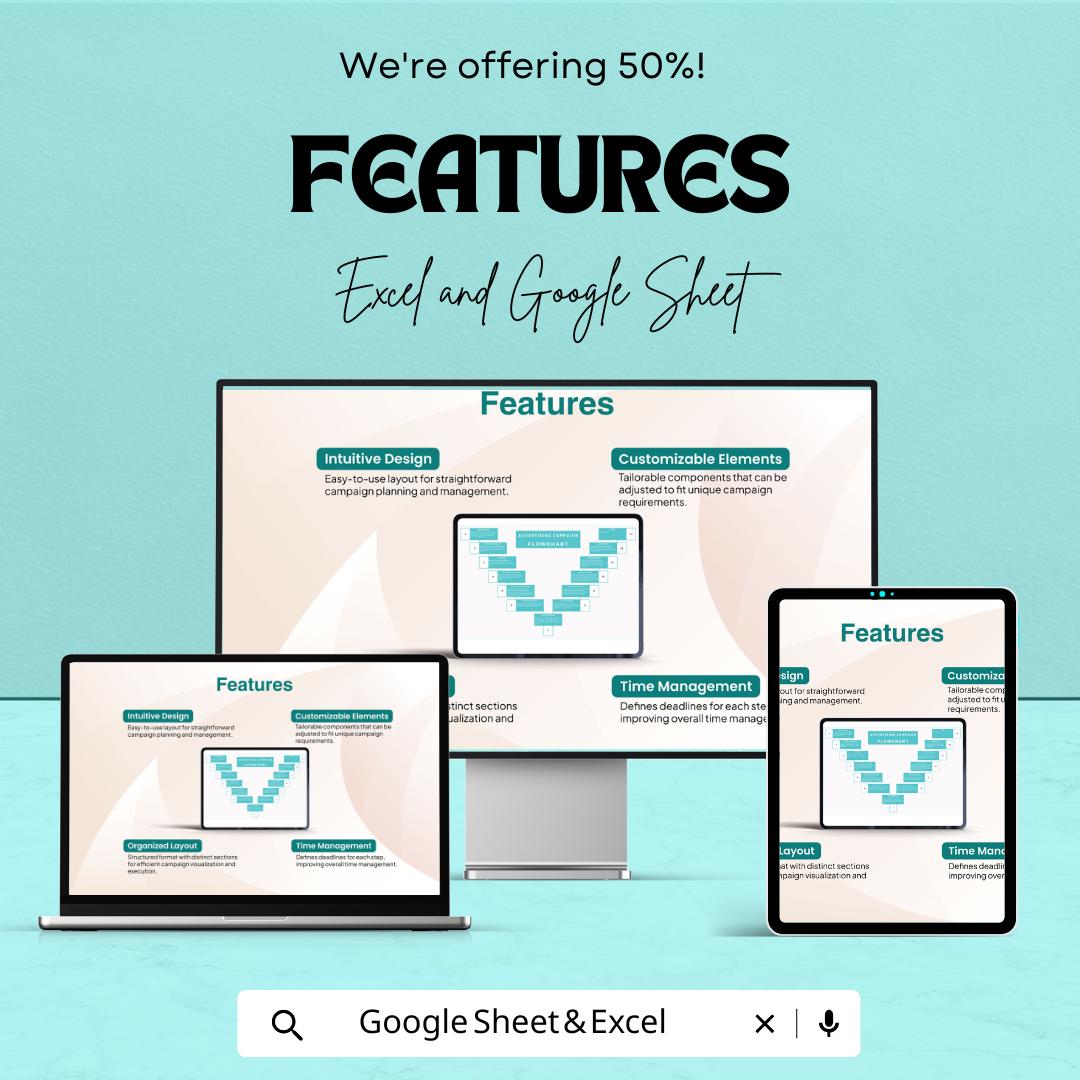 Template for Excel and Google Sheets | 50% Off! | Marketing Campaign Planner