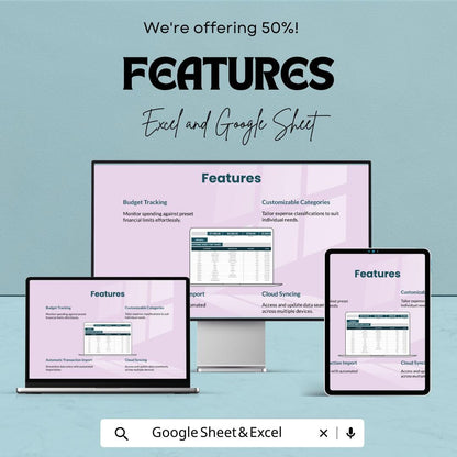 Expense Sheet for Taxes Template | Income & Expense Tracker | Tax Deduction Spreadsheet for Excel and Google Sheets
