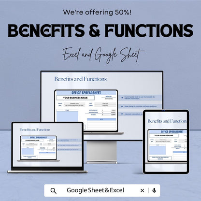 Office Spreadsheet Template | Business Receipt Tracker | Office Invoice & Payment Record Template | Small Business Spreadsheet