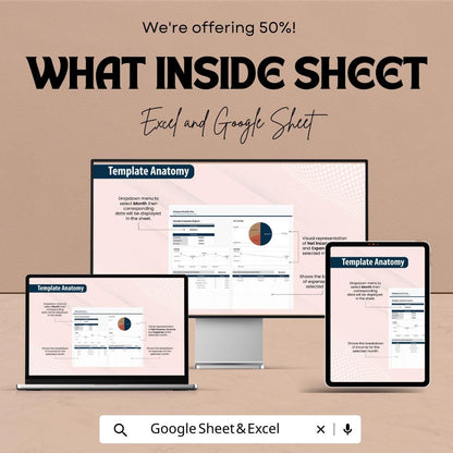 Income Expense Report Sheet - Excel and Google Sheets - Budget Tracker & Financial Planner Template for Personal and Business Use
