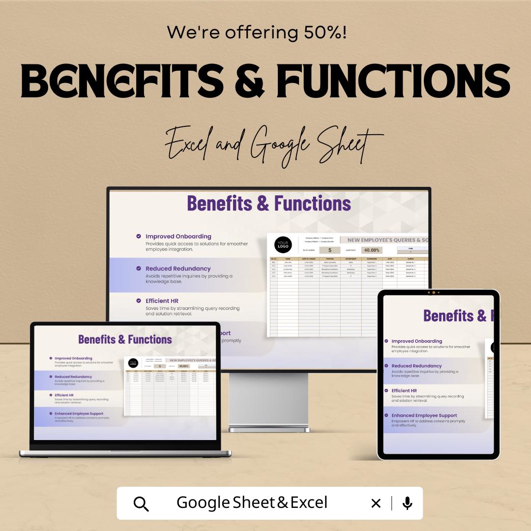 New Employee Queries Log, HR Onboarding Questions Tracker, Employee Support & Solutions Sheet