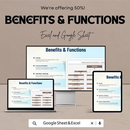 Organizational Chart Template | Editable Google Sheet & Excel Org Chart | Company Structure Hierarchy Diagram | Employee Org Chart