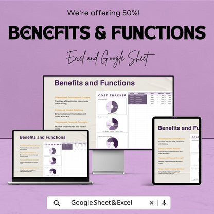 Cost Tracker Template | Expense Tracking Spreadsheet | Budget and Cost Management Sheet | Excel & Google Sheets